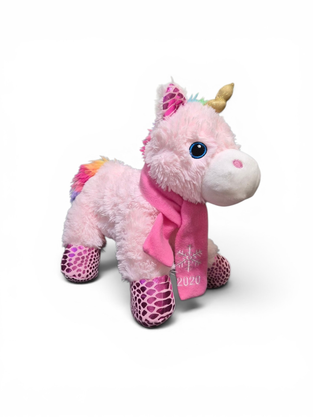 PetSmart Wish Unicorn Collectible Plush Toy Pink Squeaky Pet Toy 13”